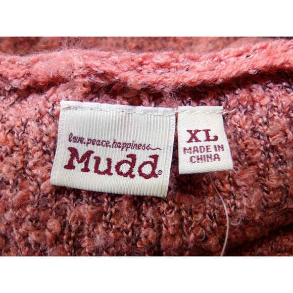 NWT MUDD Women's XL Cowl Neck Sweater Long Sleeve Desert Flower Pink Stretchy - Picture 4 of 6